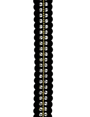 Faux Velvet and Rhinestone Trim (0.5 inches wide)
